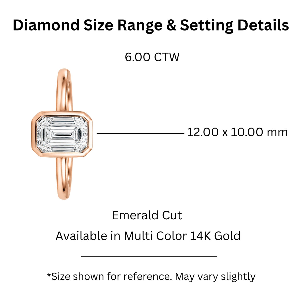 1 to 6 ct. T.W. Lab-Grown Diamond Emerald-Cut Solitaire Bezel Engagement Ring in 14K White Gold or 14K Yellow Gold