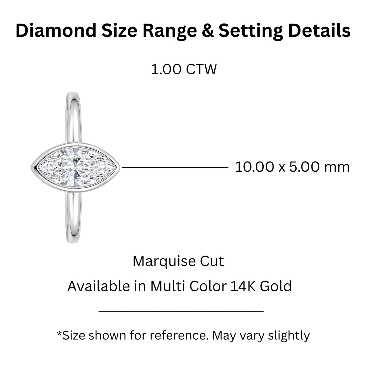 Lab-Grown Diamond Marquise Cut Solitaire Bezel Engagement Ring in 14K White Gold or 14K Yellow Gold