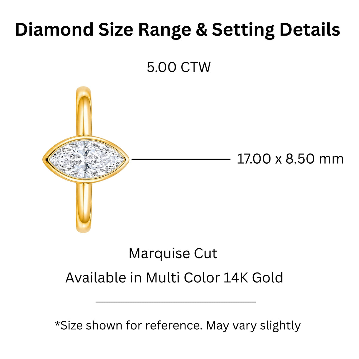 Lab-Grown Diamond Marquise Cut Solitaire Bezel Engagement Ring in 14K White Gold or 14K Yellow Gold