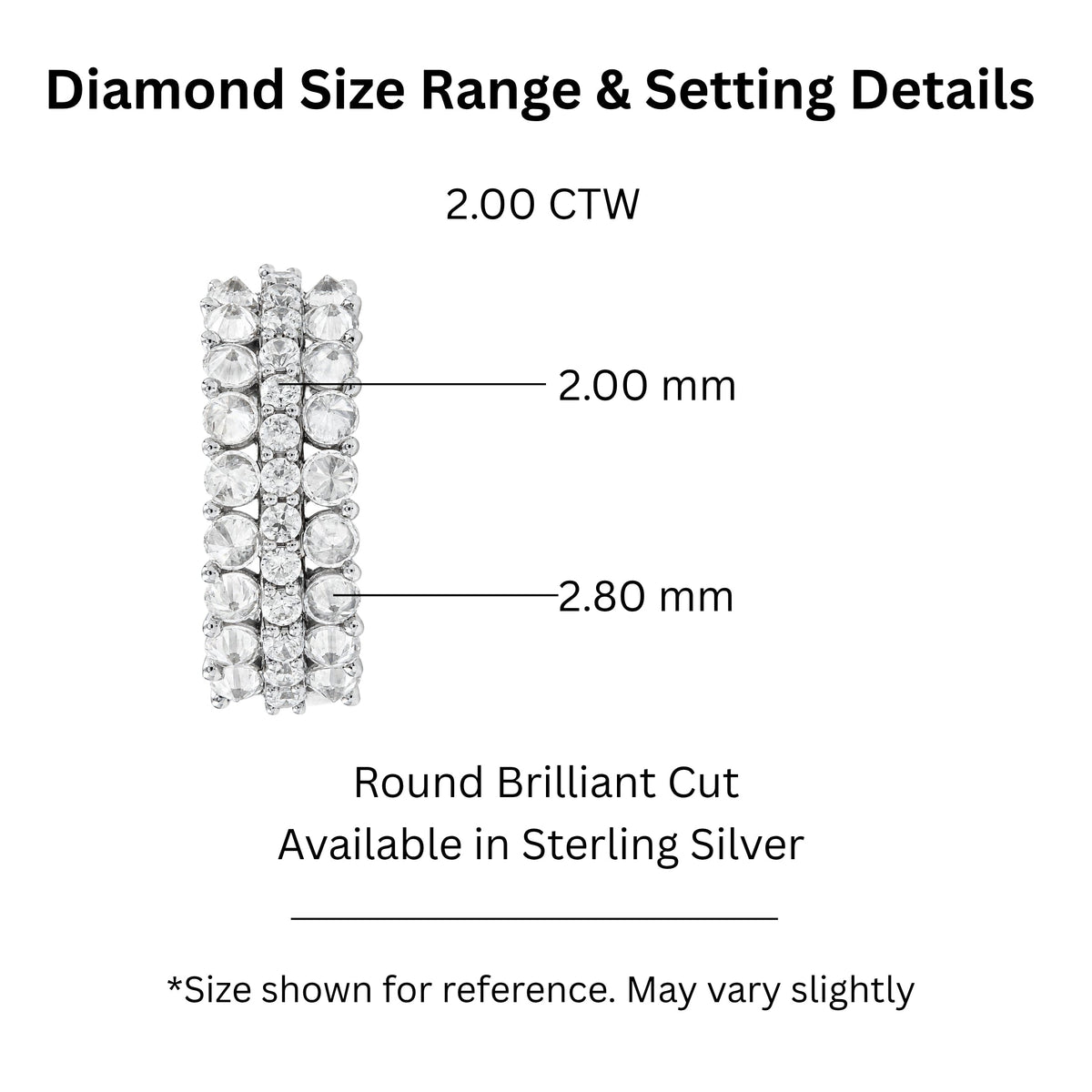 2 ct. T.W. Lab-Grown Diamond Round Band Wedding Ring in Sterling Silver