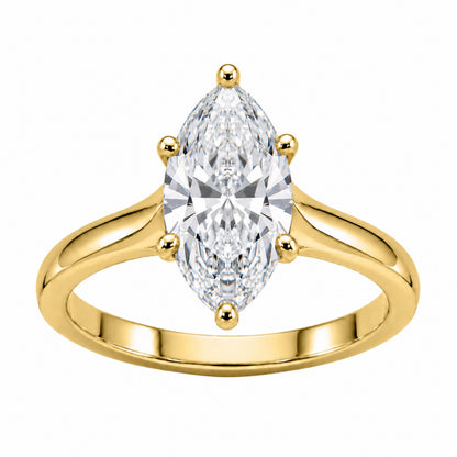 Lab-Grown Diamond Marquise Cut Solitaire Engagement Ring in 14K White Gold or 14K Yellow Gold