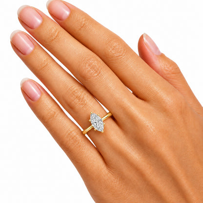 Lab-Grown Diamond Marquise Cut Solitaire Engagement Ring in 14K White Gold or 14K Yellow Gold