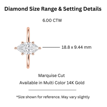 Lab-Grown Diamond Marquise Cut Solitaire Engagement Ring in 14K White Gold or 14K Yellow Gold