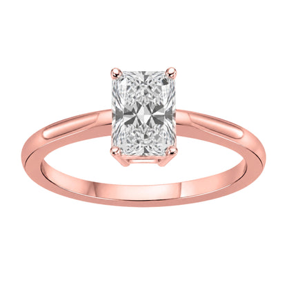 Lab-Grown Diamond Radiant Cut Solitaire Engagement Ring in 14K White Gold or 14K Yellow Gold