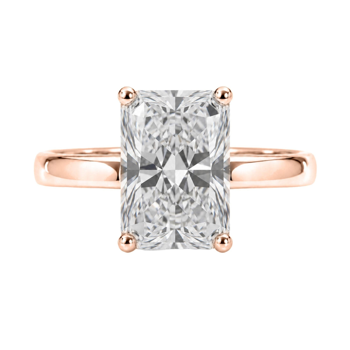 Lab-Grown Diamond Radiant Cut Solitaire Engagement Ring in 14K White Gold or 14K Yellow Gold