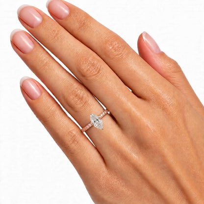 Lab-Grown Diamond Marquise Solitaire Wedding Ring in 14K White Gold or 14K Yellow Gold