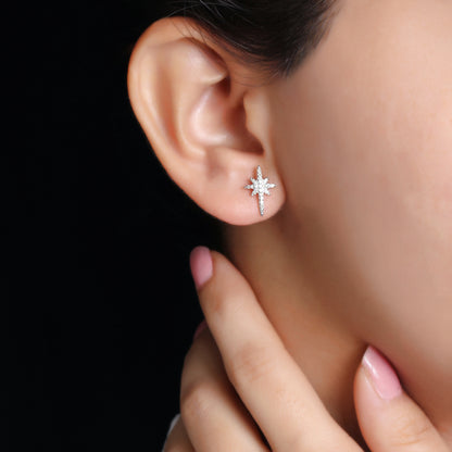 1/6 ctw White Diamond Sterling Silver Earrings