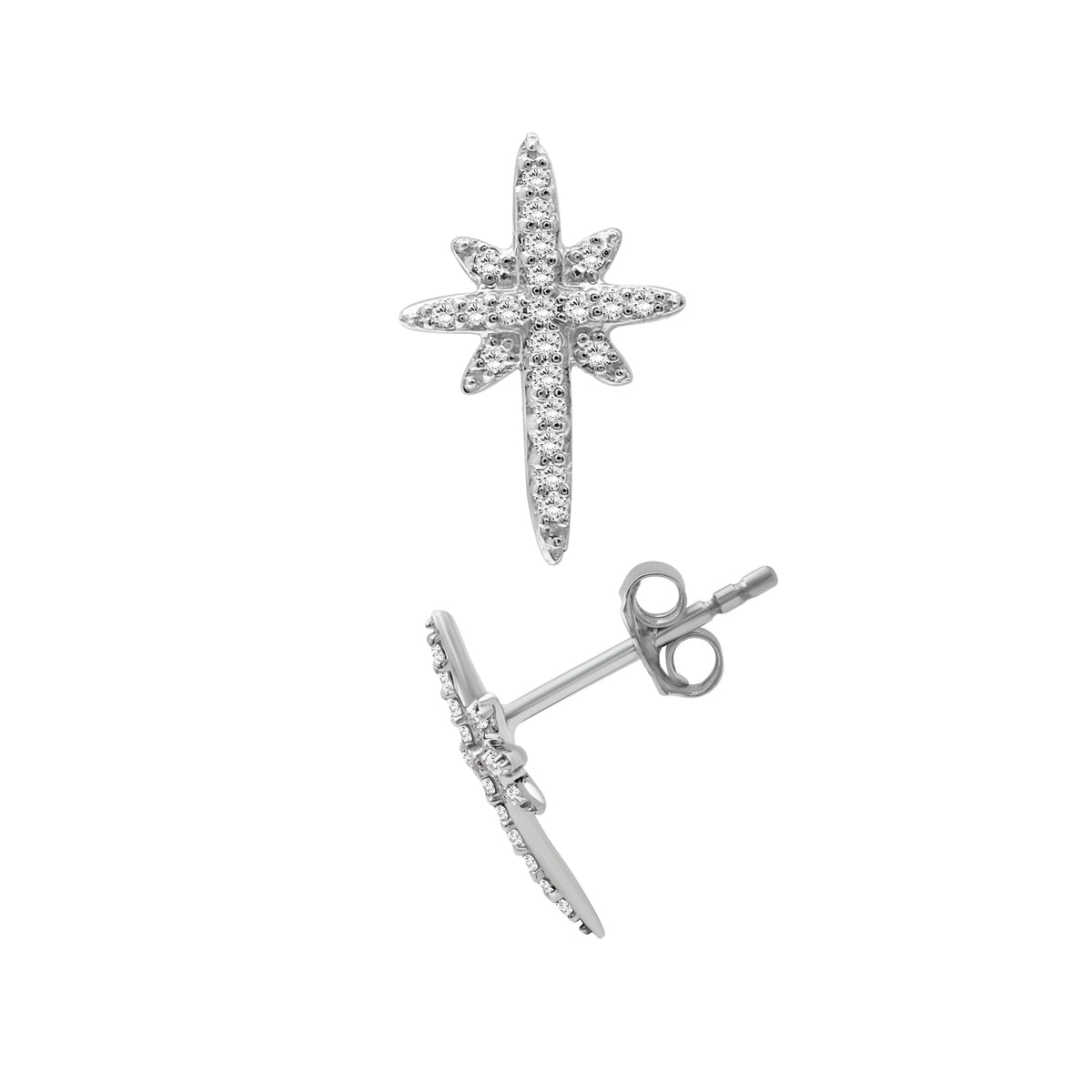 1/6 ctw White Diamond Sterling Silver Earrings