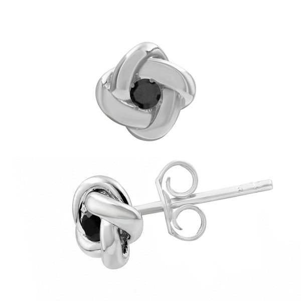 1/20 Carat T.W. Black Diamond Sterling Silver Earrings
