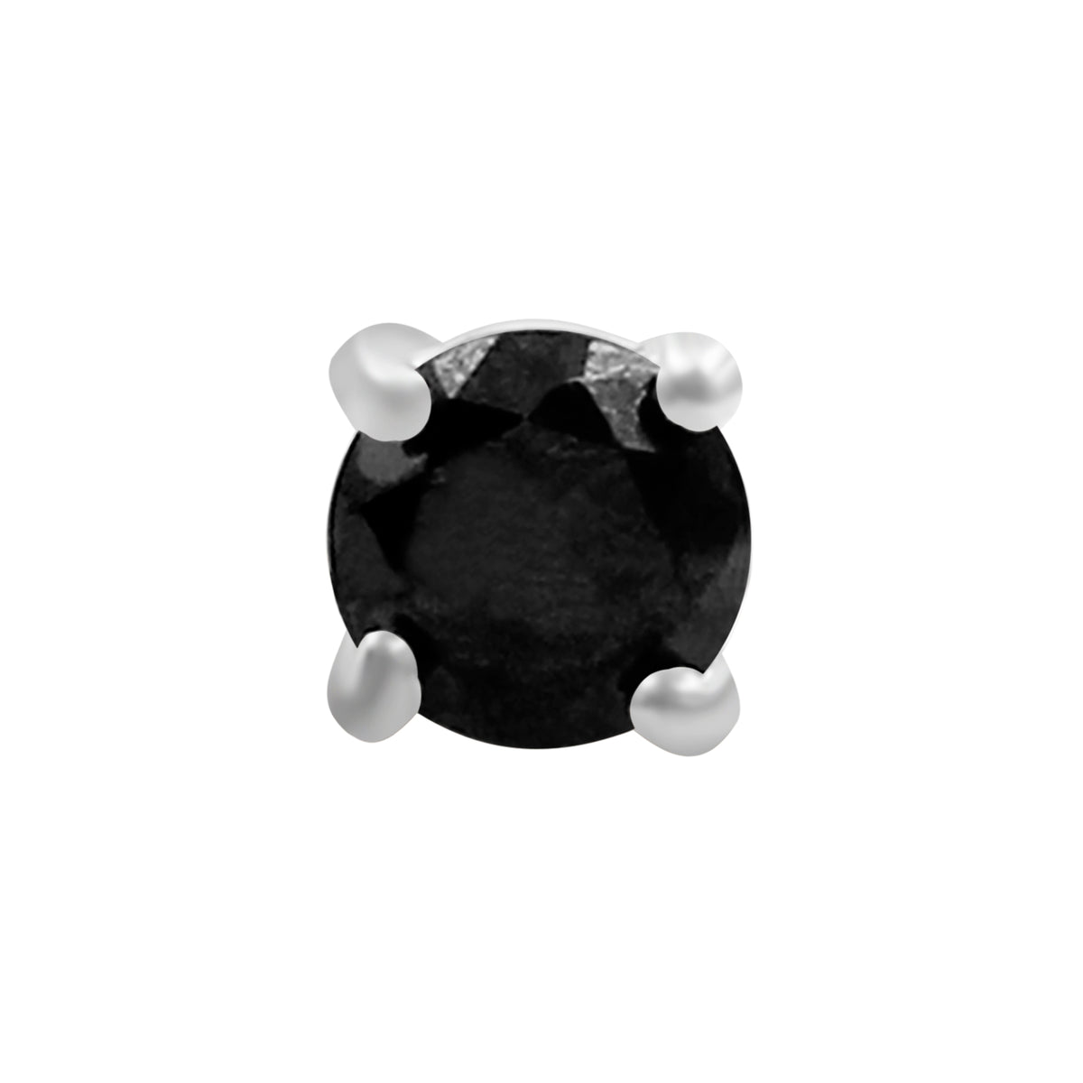 Black Diamond Earrings in 14K White Gold (0.5 Carat to 3 carat)