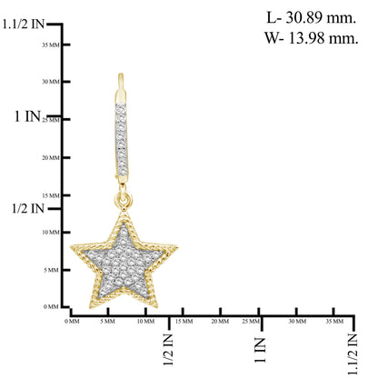 3/8 ctw White Diamond  Earrings in 14K Gold over Silver