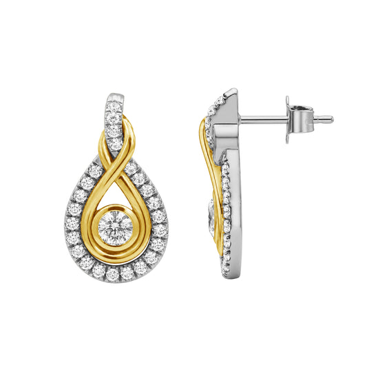 1/2 ct. T.W. Lab-Grown Diamond Earrings in 14K Gold over Silver