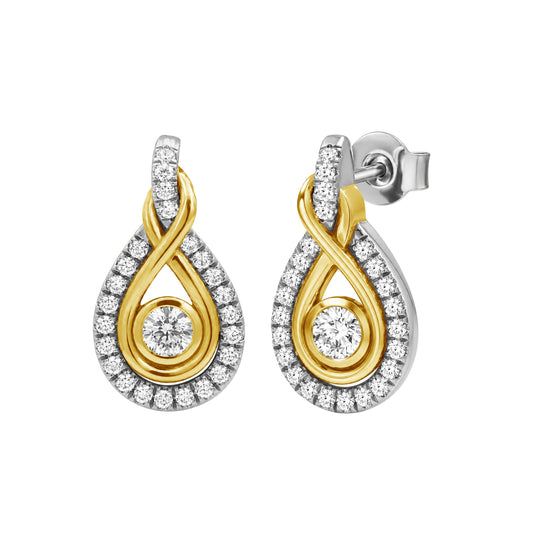 1/2 ct. T.W. Lab-Grown Diamond Earrings in 14K Gold over Silver