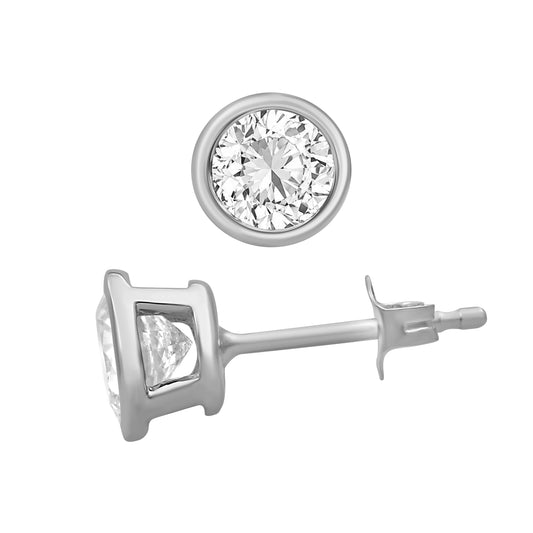 2 ct. T.W. Lab-Grown Diamond Earrings in Sterling Silver or Gold over Silver