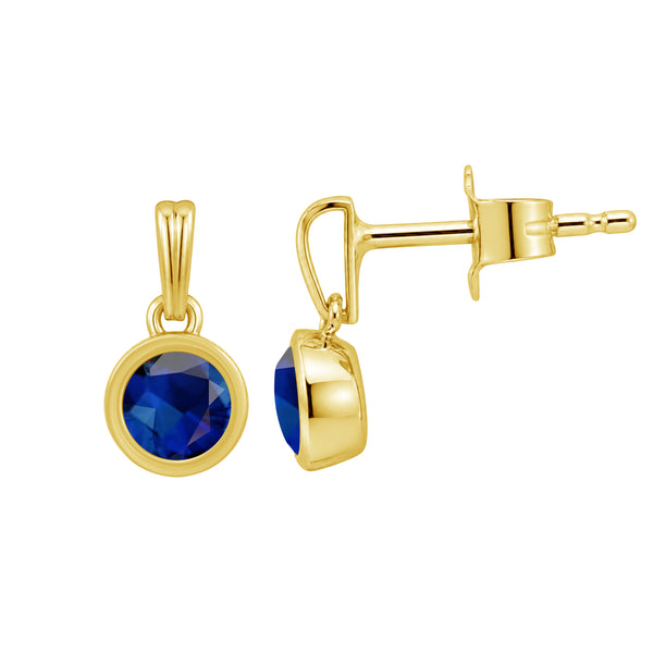 5MM Gemstone 14K Gold Over Silver Earrings