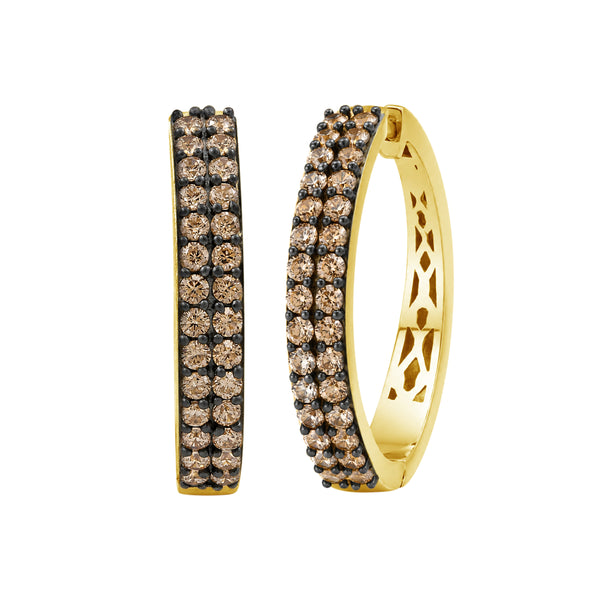 1.00 Carat T.W. Champagne Diamond 14K Gold Over Silver Earrings