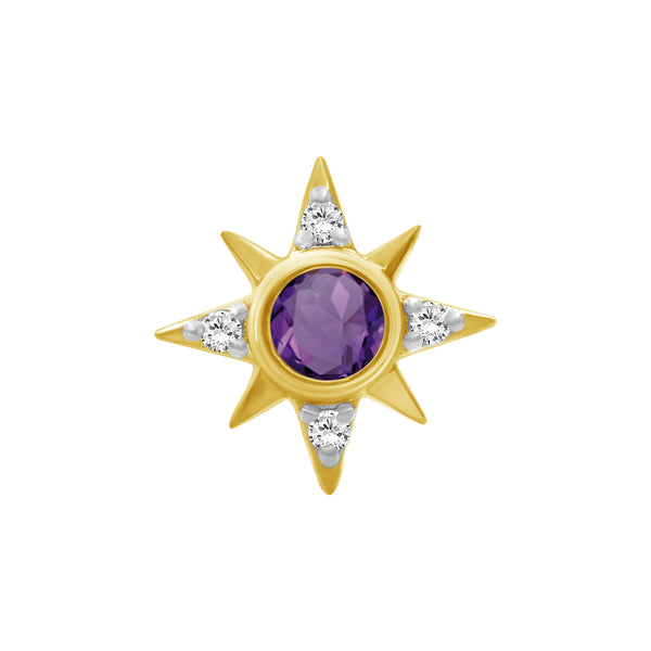Gemstone and Created White Sapphire 14K Gold Over Silver Earrings