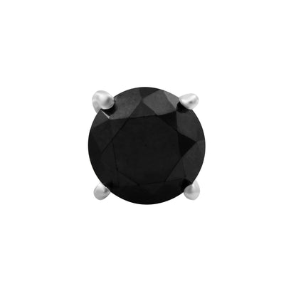 Black Diamond Earrings in 14K White Gold (0.5 Carat to 3 carat)