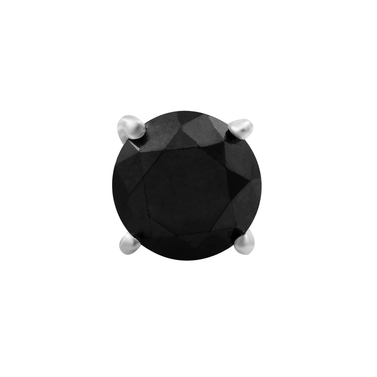 Black Diamond Earrings in Sterling Silver (0.5 Carat to 3 Carat)