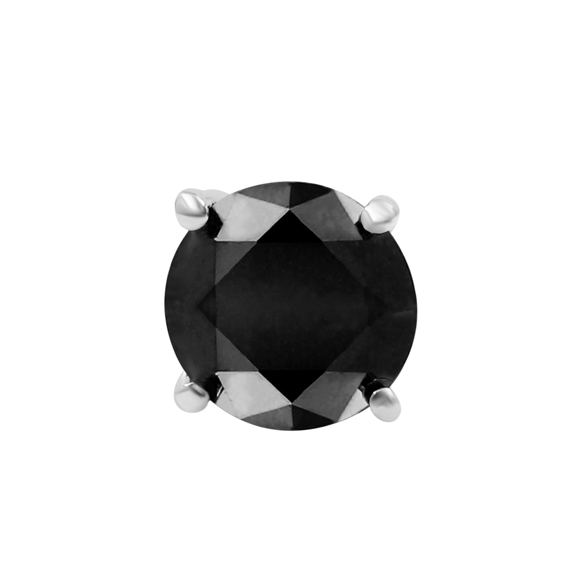 Black Diamond Earrings in 14K White Gold (0.5 Carat to 3 carat)