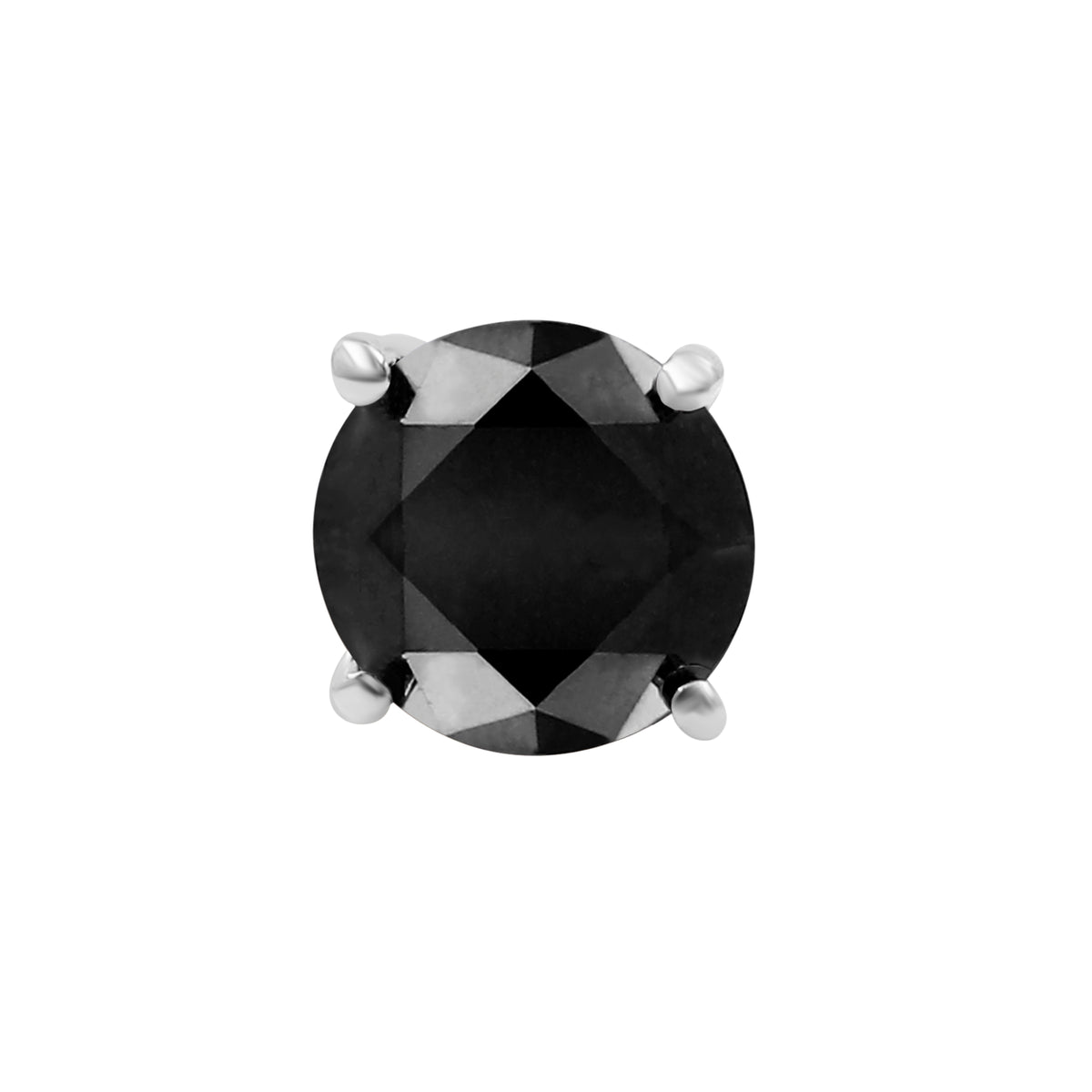 Black Diamond Earrings in Sterling Silver (0.5 Carat to 3 Carat)