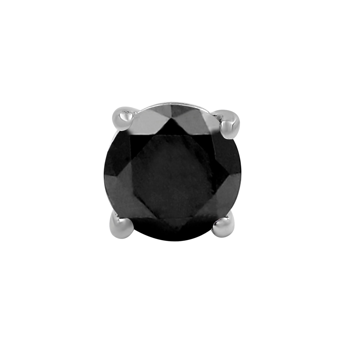 Black Diamond Earrings in Sterling Silver (0.5 Carat to 3 Carat)