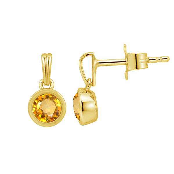 5MM Gemstone 14K Gold Over Silver Earrings