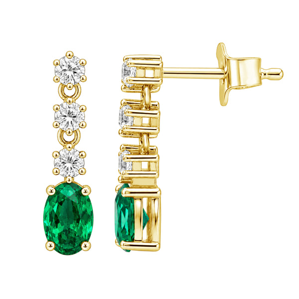Gemstone & 1/3 Carat T.W. Lab Grown Diamond Sterling Silver Earrings - Assorted Gemstone