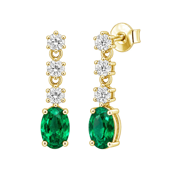 Gemstone & 1/3 Carat T.W. Lab Grown Diamond Sterling Silver Earrings - Assorted Gemstone