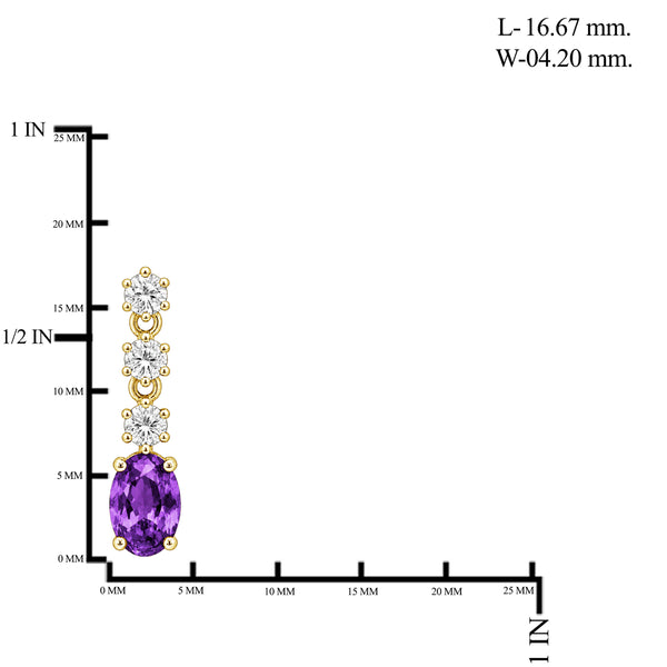 Gemstone & 1/3 Carat T.W. Lab Grown Diamond Sterling Silver Earrings - Assorted Gemstone