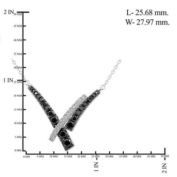 1.00 Carat T.W. Black and White Diamond Necklace ( 8R Rope Chain ) (Assorted colors)