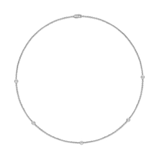 1 ct. T.W. Lab-Grown Diamond Station Necklace in Sterling Silver or Gold over Silver