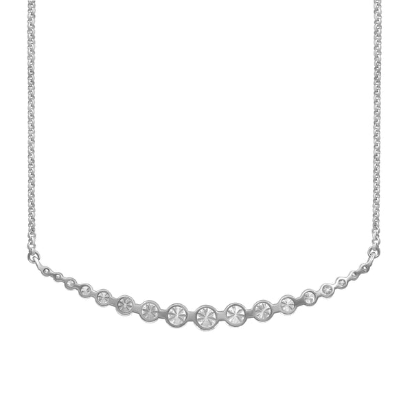 1.00 Carat T.W. Lab Grown Diamond Sterling Silver Smile Necklace