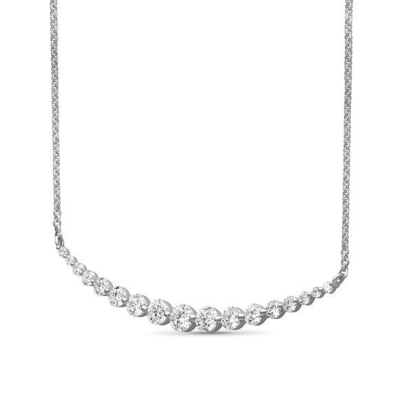 1.00 Carat T.W. Lab Grown Diamond Sterling Silver Smile Necklace