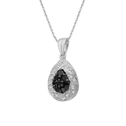 1/4 ctw Black and White Diamond Pendant in Sterling Silver