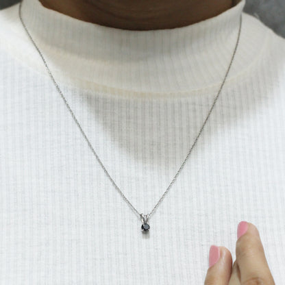 Black Diamond Pendant in 14K White Gold (0.5 Carat to 3 carat)