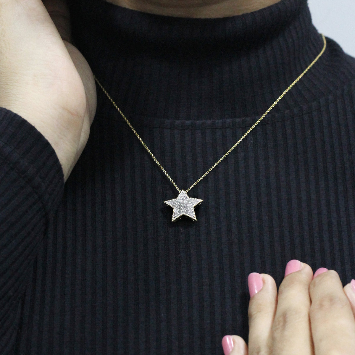 1/3 ctw White Diamond  Pendant in 14K Gold over Silver