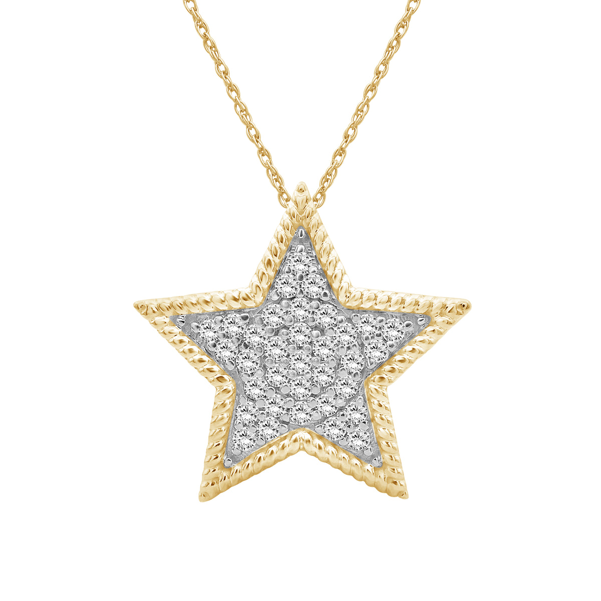 1/3 ctw White Diamond  Pendant in 14K Gold over Silver