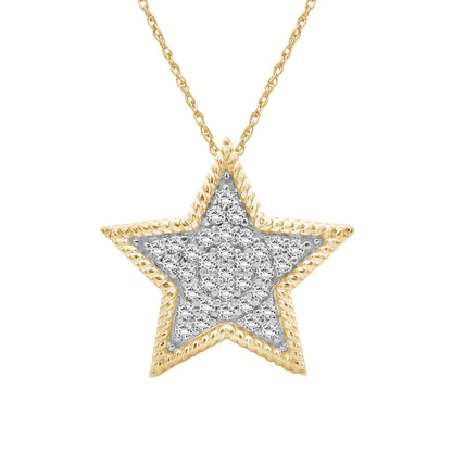 1/3 ctw White Diamond  Pendant in 14K Gold over Silver