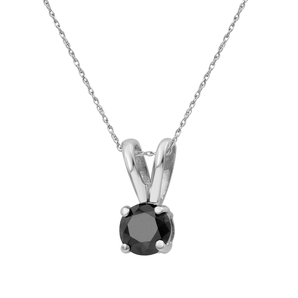 Black Diamond Pendant in Sterling Silver (0.5 Carat to 3 Carat)