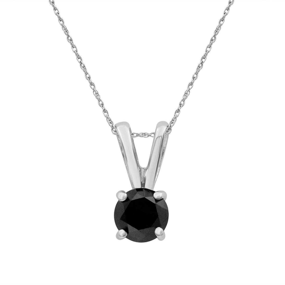 Black Diamond Pendant in Sterling Silver (0.5 Carat to 3 Carat)