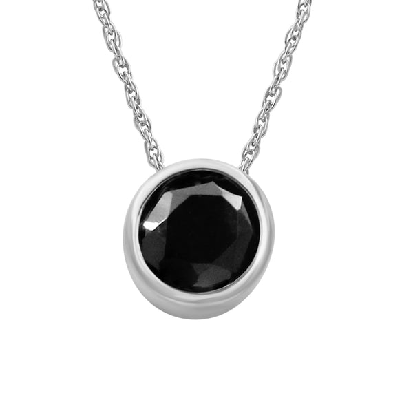 1/2 Carat T.W. Black Diamond Pendant ( 8R Rope Chain ) (Assorted colors)