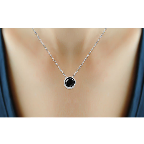 1/2 Carat T.W. Black Diamond Pendant ( 8R Rope Chain ) (Assorted colors)