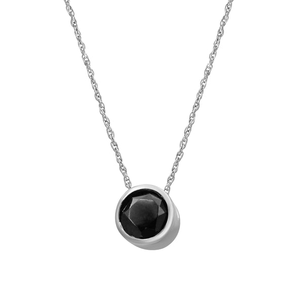 1/2 Carat T.W. Black Diamond Pendant ( 8R Rope Chain ) (Assorted colors)