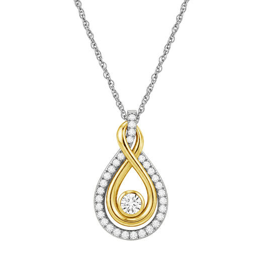 1/2 ct. T.W. Lab-Grown Diamond Pendant in 14K Gold over Silver