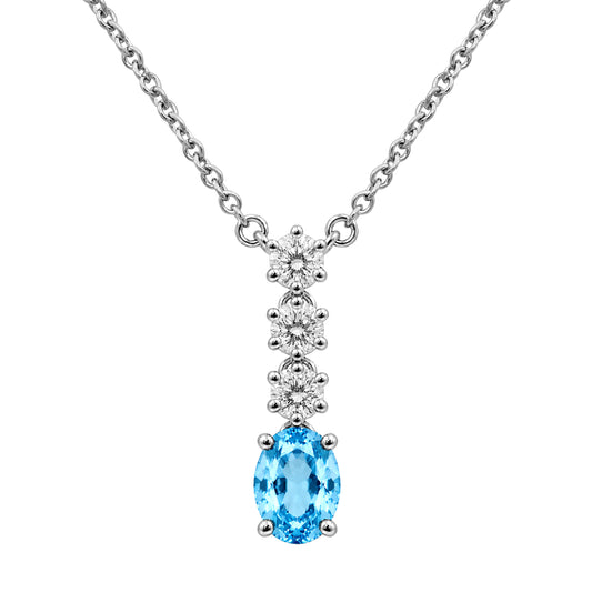 Assorted Gemstone & 1/3 ct. T.W. White Lab-Grown Diamond Pendant in Sterling Silver or 14K Gold over Silver