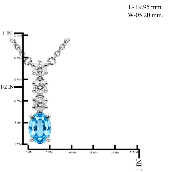 Gemstone & 1/3 Carat T.W. Lab Grown Diamond Sterling Silver Pendant - Assorted Gemstone
