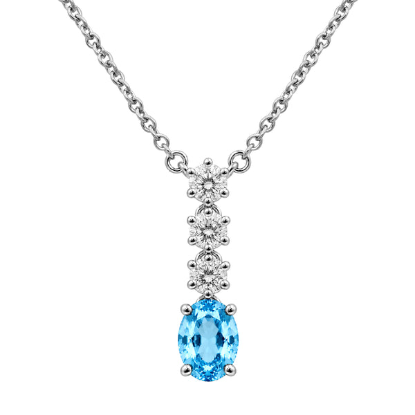 Gemstone & 1/3 Carat T.W. Lab Grown Diamond Sterling Silver Pendant - Assorted Gemstone