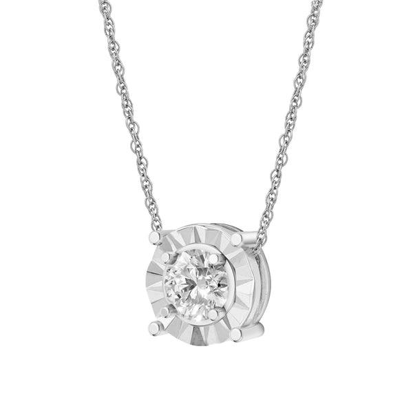 2.00 Carat T.W Lab Grown Diamond Sterling Silver Solitaire Box Set ( 8R Rope Chain )