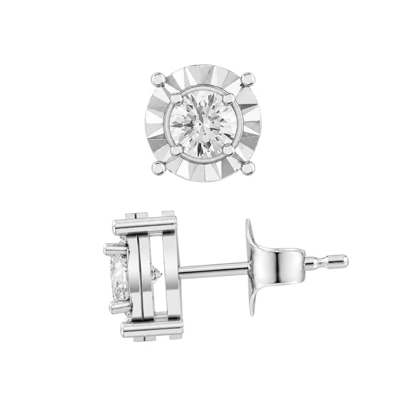 2.00 Carat T.W Lab Grown Diamond Sterling Silver Solitaire Box Set ( 8R Rope Chain )